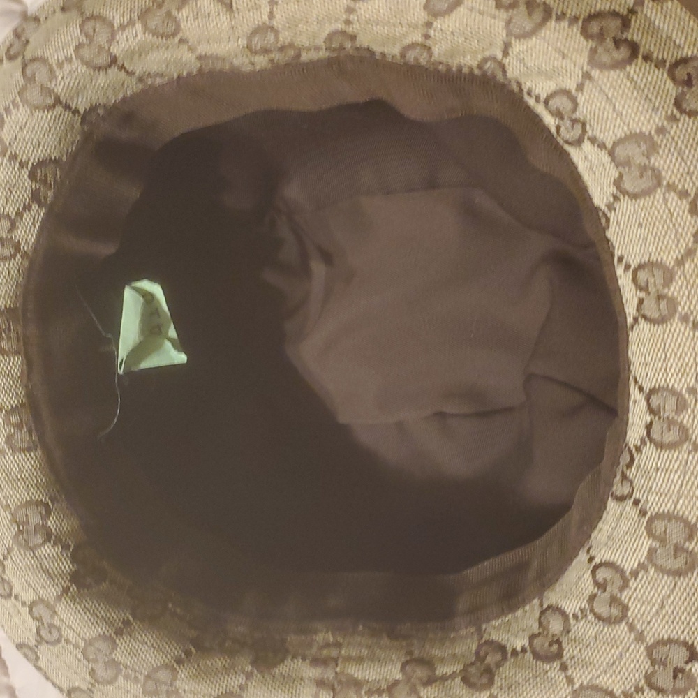 Gucci Cream and Brown Monogram Hat with Red Band - Picture 4 of 4